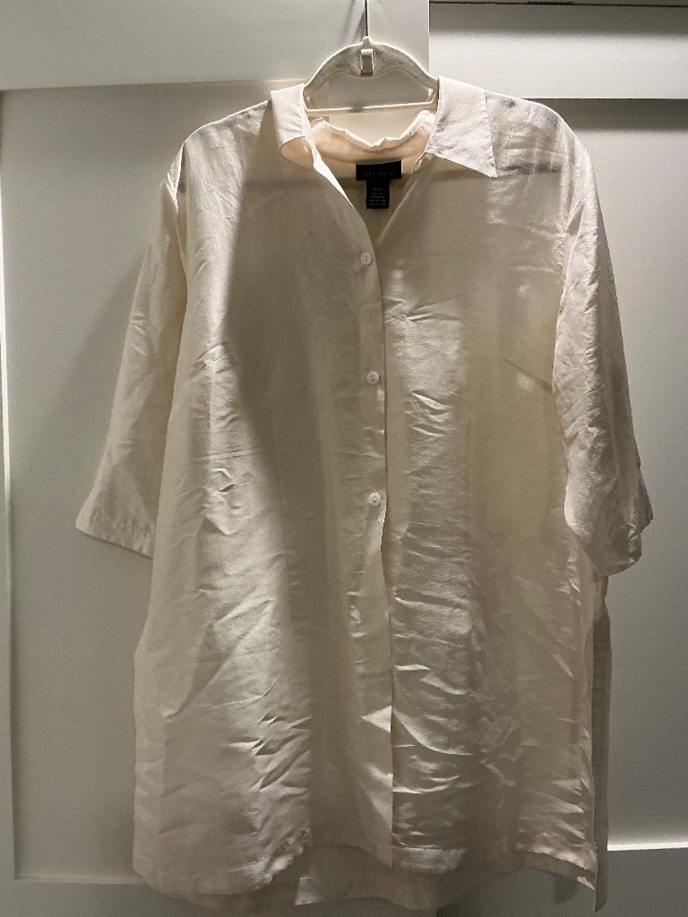 Women‘s Venezia Silk Button Down Short Sleeve Blouse 18/20